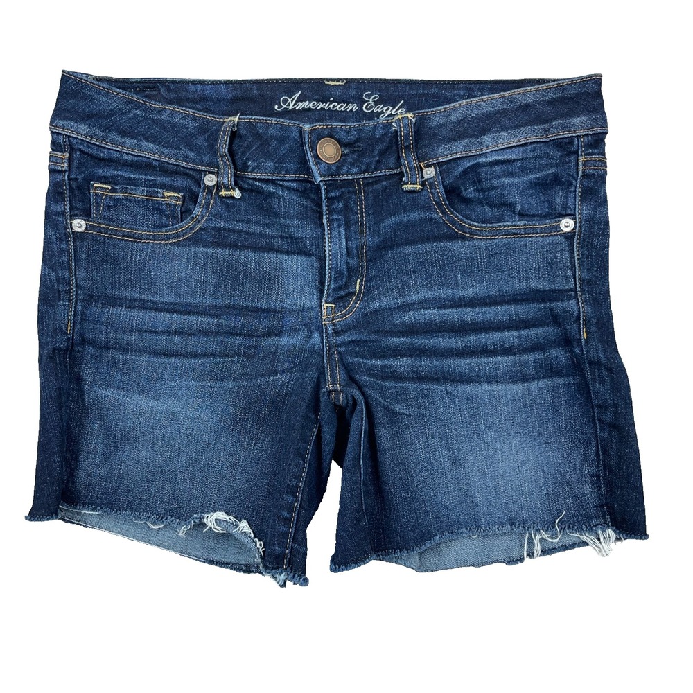 American Eagle Shorts Women 12 Low Rise Denim Jorts 5" Inseam Jorts Stretch